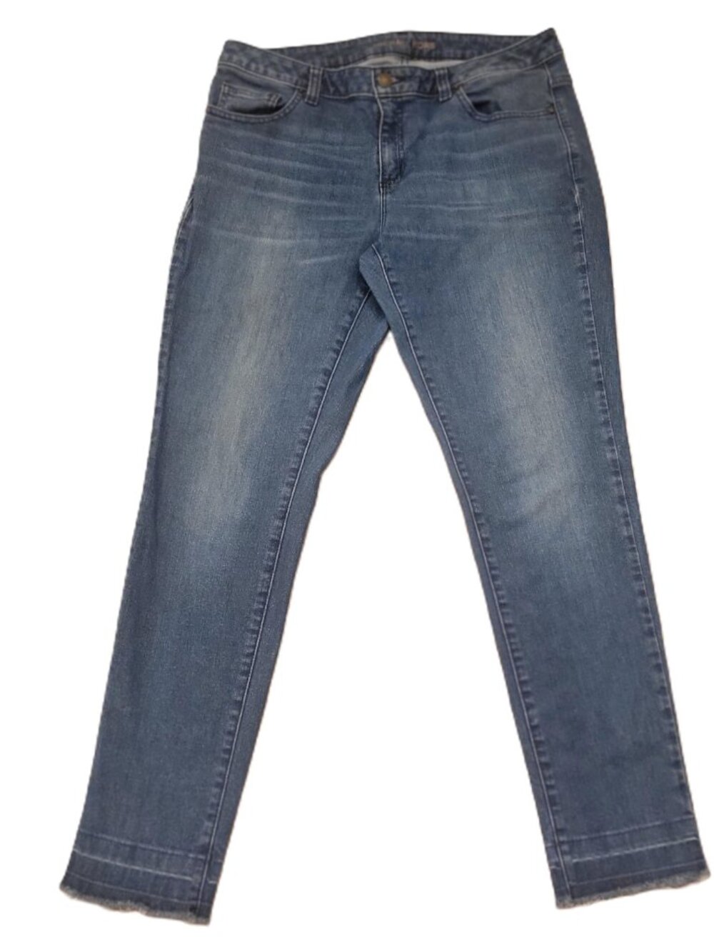 Michael Kors Izzy Skinny Jeans Womens 8 Dark Wash Raw Hem Stretch Denim